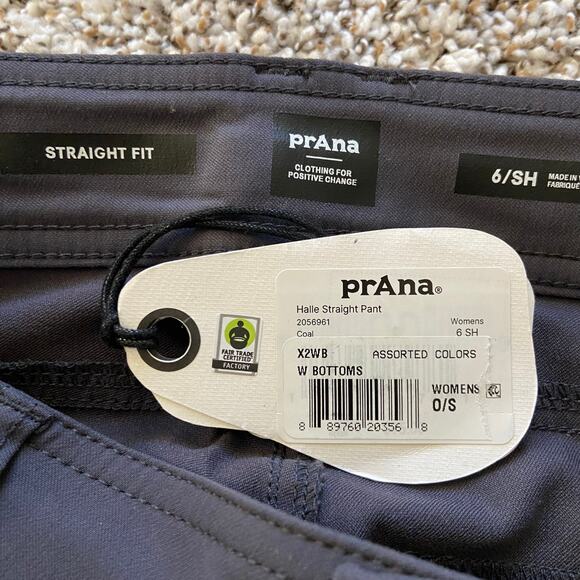 Prana Halle Straight Pant Women's 6 Short Coal Standard Fit Low Rise Stretch - Picture 7 of 13